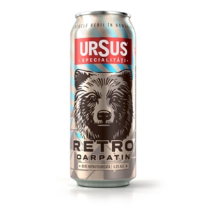 Bere Ursus Retro Carpatin, doza, alcool 5.3%, 24 X 0.5L, NM212461