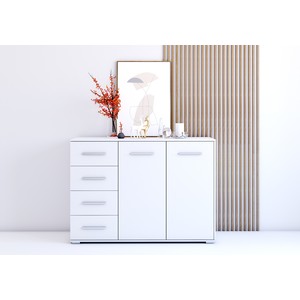 Comoda dormitor Stela, PAL, 135 x 45 x 95 cm, alb