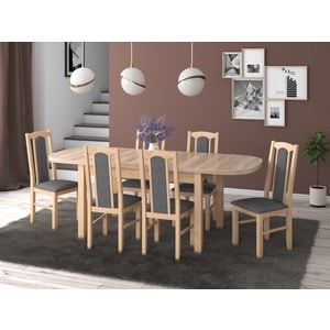 Set masa si scaune living MB-12 Venus1 & S-37 Boss7 S11, 7 piese, sonoma