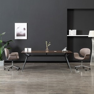 Scaun de sufragerie pivotant, gri taupe, material textil