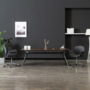 Scaun de sufragerie pivotant, gri, material textil