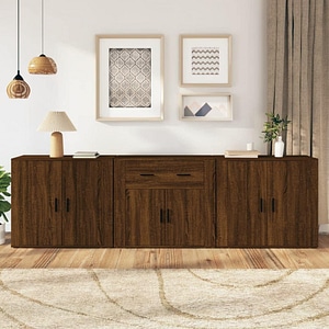 Comoda living VidaXL Sol-3185422, lemn, 240 x 33 x 70 cm, stejar maro