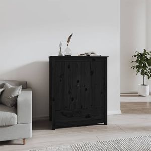 Servanta, negru, 83x41,5x100 cm, lemn masiv de pin, sol-823518