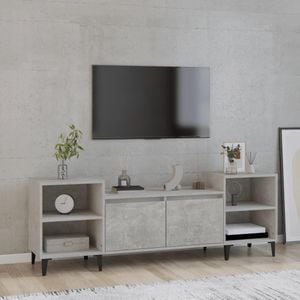 Comoda TV, gri beton, 160x35x55 cm, lemn prelucrat, sol-821200