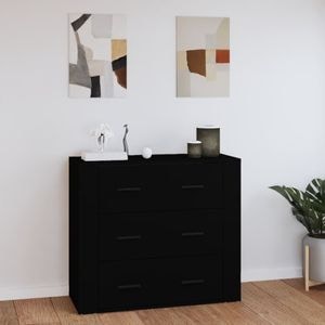 Servanta, negru, 80x33x70 cm, lemn prelucrat, sol-816577