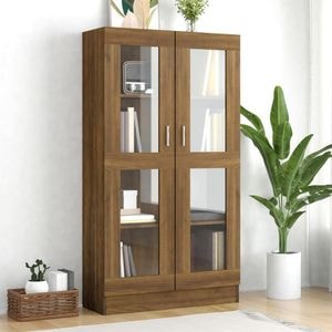 Vitrina VidaXL Sol-815119, lemn, 82.5 x 30.5 x 150 cm, stejar maro