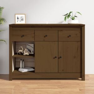 Servanta, maro miere, 100x35x74 cm, lemn masiv de pin, sol-814557