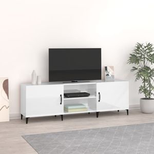 Comoda TV, alb extralucios, 150x30x50 cm, lemn prelucrat, sol-812633
