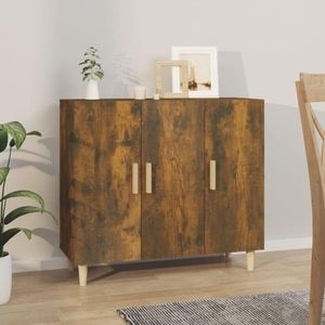 Servanta, stejar fumuriu, 90x34x80 cm, lemn compozit, sol-817459