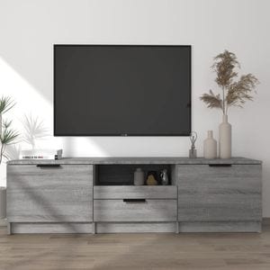 Comoda TV, sonoma gri, 140x35x40 cm, lemn prelucrat, sol-817112