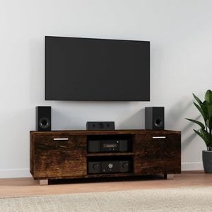 Comoda TV, stejar fumuriu, 120x40,5x35 cm, lemn prelucrat, sol-342619