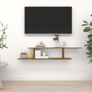 Comoda TV VidaXL Sol-815876, lemn, 125 x 18 x 23 cm, stejar fumuriu