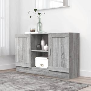 Servanta, sonoma gri, 120x30,5x70 cm, lemn prelucrat, sol-815625