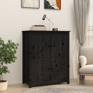 Servanta, negru, 83x41,5x100 cm, lemn masiv de pin, sol-821511
