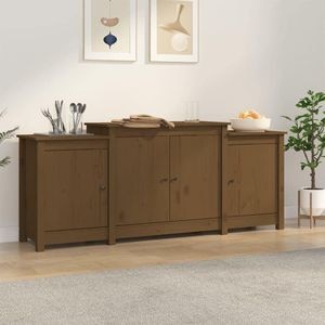 Servanta, maro miere, 164x37x68 cm, lemn masiv de pin, sol-821495