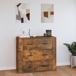 Servanta, stejar fumuriu, 80x33x70 cm, lemn compozit, sol-816581
