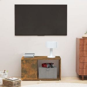 Comoda TV, stejar fumuriu, 60x24x32 cm, lemn compozit, sol-816029