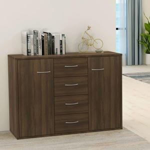 Servanta, stejar maro, 88x30x65 cm, lemn compozit, sol-815371