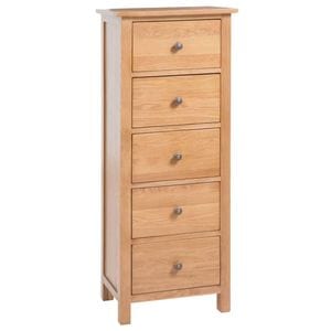Comoda inalta cu sertare, 45x32x110 cm, lemn masiv stejar, sol-329924