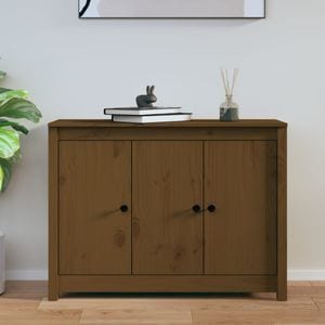 Servanta, maro miere, 100x35x74 cm, lemn masiv de pin, sol-814562