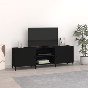 Comoda TV, negru, 150x30x50 cm, lemn compozit, sol-812628
