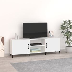 Comoda TV, alb, 150x30x50 cm, lemn compozit, sol-812627