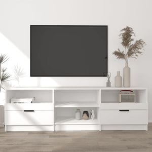 Comoda TV, alb, 150x33,5x45 cm, lemn prelucrat, sol-811457