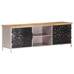 Comoda TV, 120x30x40 cm, lemn de mango nefinisat, sol-323737