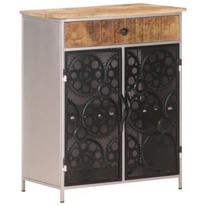 Servanta, 60x35x75 cm, lemn de mango nefinisat si fier, sol-323736