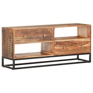 Comoda TV, 120x30x50 cm, lemn de acacia nefinisat, sol-320914