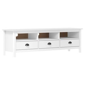 Comoda TV Hill Range, alb, 158x40x47 cm, lemn masiv de pin, sol-288928