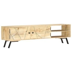 Comoda TV, 140 x 30 x 40 cm, lemn masiv de mango, sol-286152