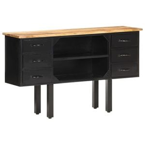Servanta, 110x30x65 cm, lemn masiv de mango nefinisat/otel, sol-321571