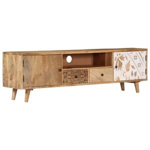 Comoda TV, 140x30x40 cm, lemn masiv de mango, sol-249856