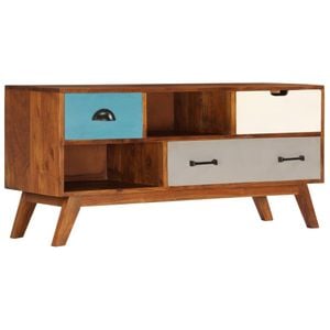 Comoda TV cu 3 sertare, 110x35x50 cm, lemn masiv acacia, sol-247936