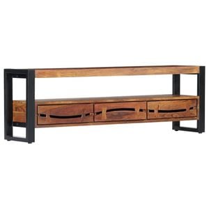 Comoda TV, 140 x 30 x 45 cm, lemn masiv de acacia, sol-247736