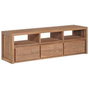 Comoda TV, 120 x 30 x 40 cm, lemn de tec cu finisaj natural, sol-246950