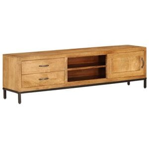 Comoda TV, lemn masiv de mango, 140 x 30 x 40 cm, sol-246786