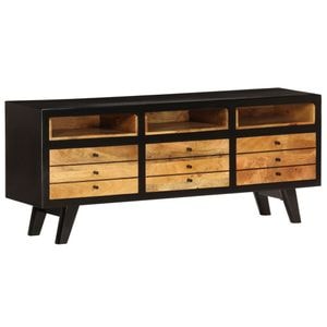 Comoda TV din lemn masiv de mango, 120 x 30 x 50 cm, sol-246326