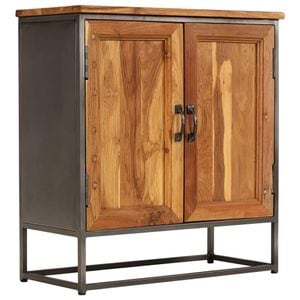 Servanta, lemn de tec reciclat si otel 65x30x70 cm, sol-246279