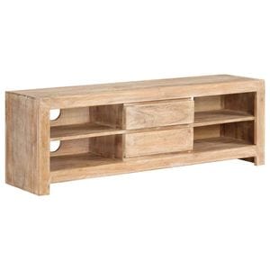 Comoda TV, lemn masiv de acacia, maro deschis, 120x30x40 cm, sol-246099