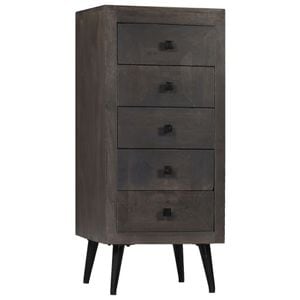 Comoda living VidaXL Sol-245912, lemn masiv, 40 x 40 x 91 cm, gri