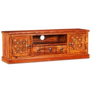 Comoda TV din lemn masiv de sheesham, 120 x 30 x 40 cm, sol-245148