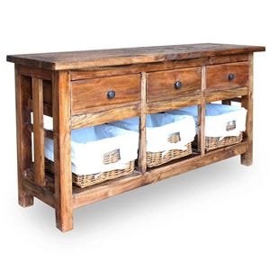 Comoda VidaXL Sol-244488, lemn masiv, 100 x 30 x 50 cm, maro