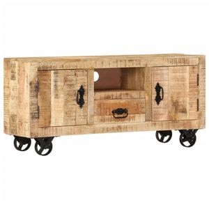 Comoda TV, 110x30x50 cm, lemn de mango nefinisat, sol-243983