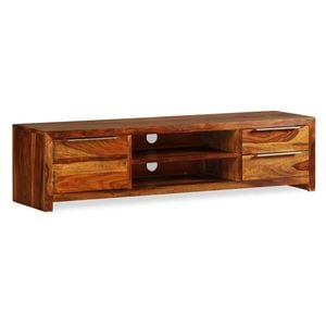 Comoda TV din lemn masiv de sheesham, 120 x 30 x 30 cm, sol-243945