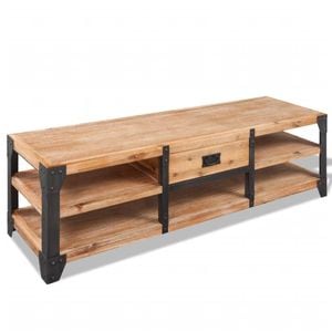 Comoda TV din lemn masiv de acacia 140 x 40 x 45 cm, sol-243913