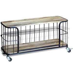 Comoda TV VidaXL Sol-243301, lemn, 100 x 40 x 45 cm, maro-negru