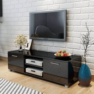 Comoda TV, negru extralucios, 120 x 40,5 x 35 cm, sol-243042