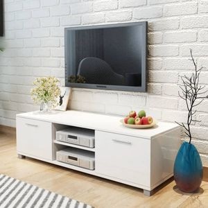 Comoda TV, alb extralucios, 120 x 40,3 x 35 cm, sol-243041